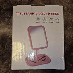 Pink Table Lamp Makeup Mirror